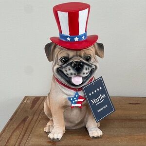 Martha Stewart Patriotic 4th of July Pug Decor New